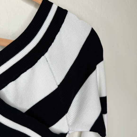 Anthropologie Le Superbe Fall in Ribbed Striped Knit Sweater Midi Dress Medium - Picture 6 of 15